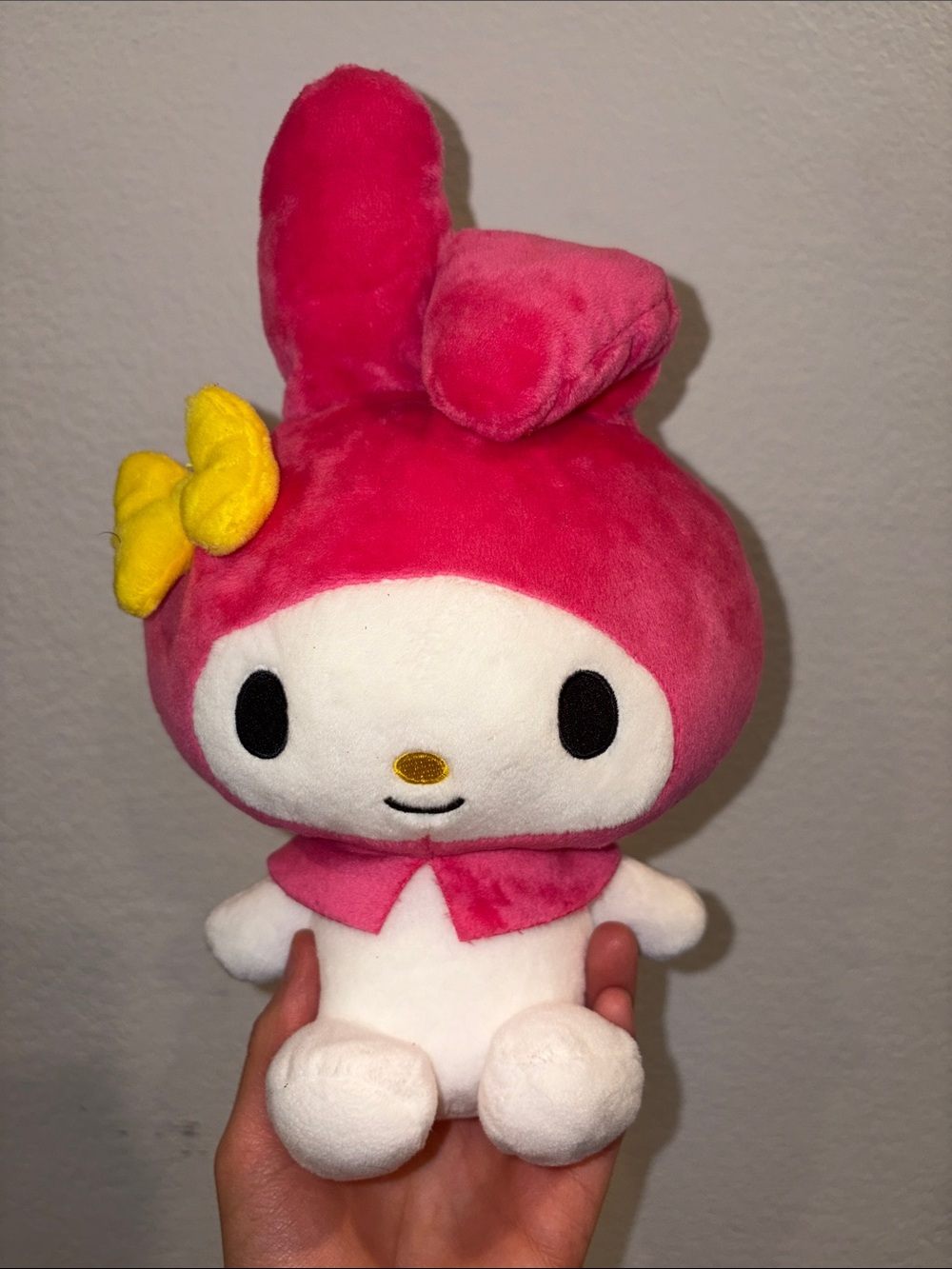 Sanrio My Melody Pink and White Plush with Yellow Bow